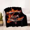 Flaming Skull Metal Wall Art DecorBlanket Flannel Throw Blanket for Sofa, Bed, Travel, Camping, Office