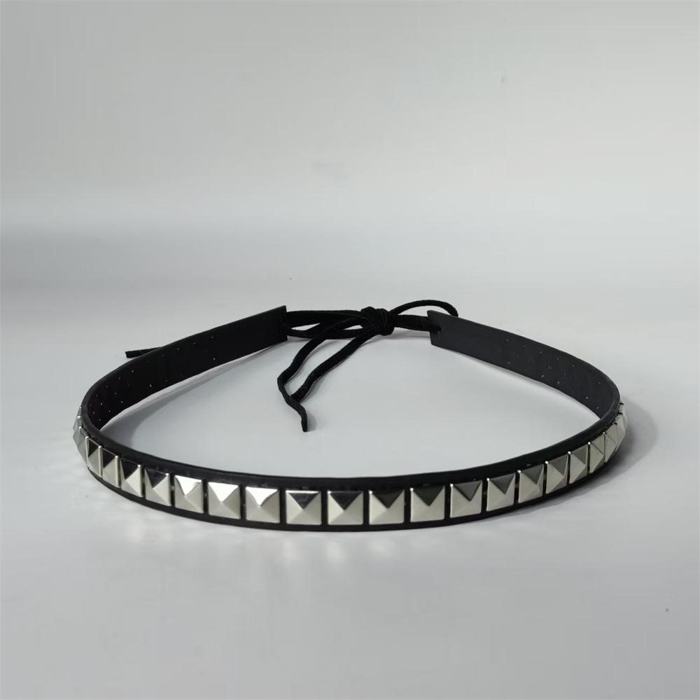 Enthic Hat Accessories Leather Belt For Hat Band Cowboy Hat Decoration Rivet Belt Straw Hat Band Bohemia Hat Accessory