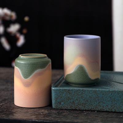 Japanische Ofenkeramik Tasse Handgefertigte Raue Keramik Künstlerische Teetasse für Traditionelle Teezeremonie, Mehrzweck (Tee/Kaffee/Wasser)