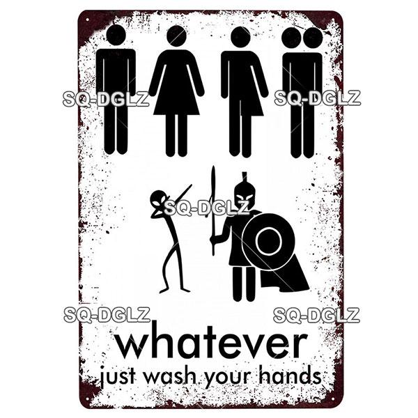 [SQ-DGLZ] Bathroom Metal Sign Vintage Metal Plaque Indicator Plates Decor For Pub Bar Home Wall Decor Tin Signs Warning Poster