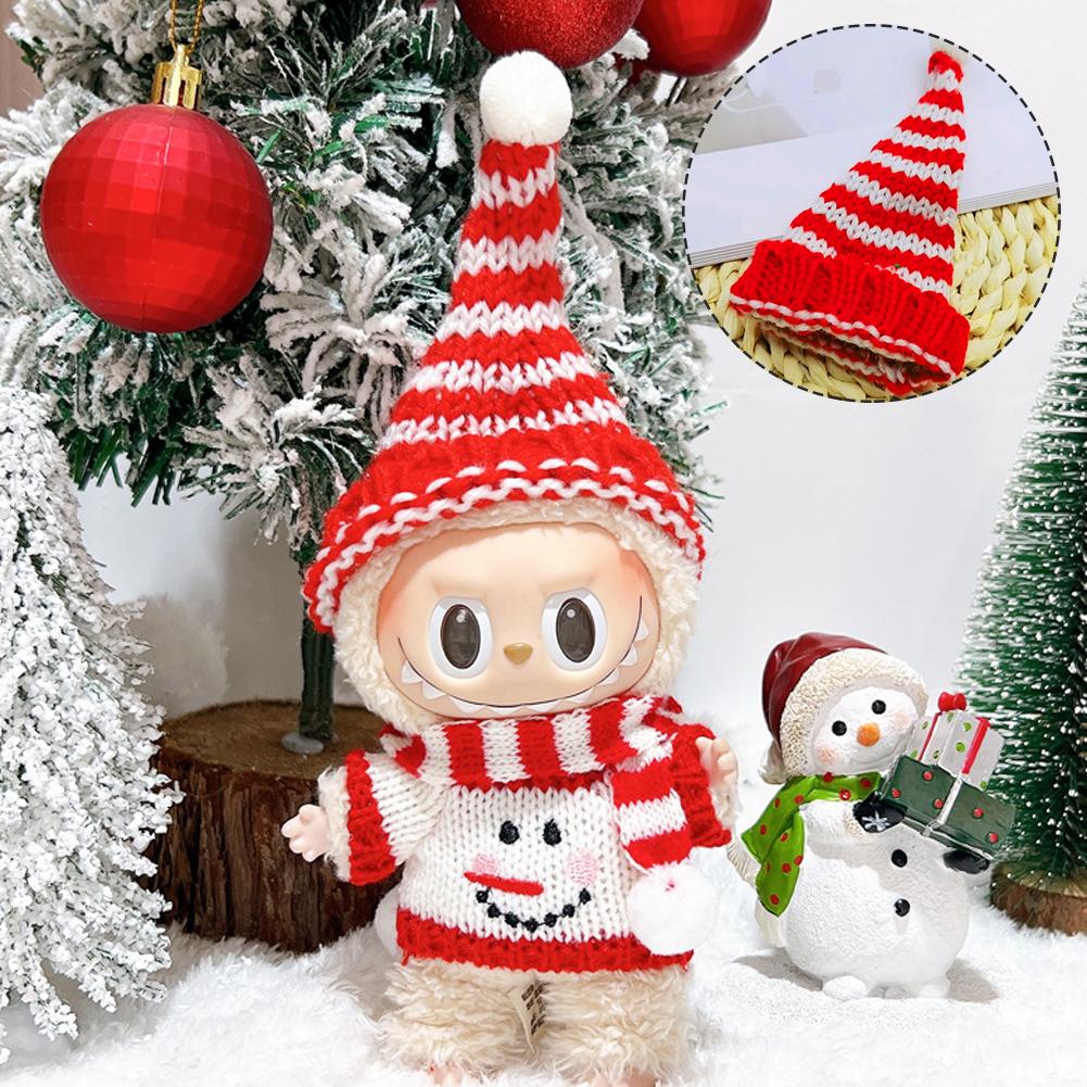 Doll Woolen Hat for Dollhouse Miniature 15cm Labubu Color Match Hat Kawaii Cute Doll Accessories Kids Girls Toys