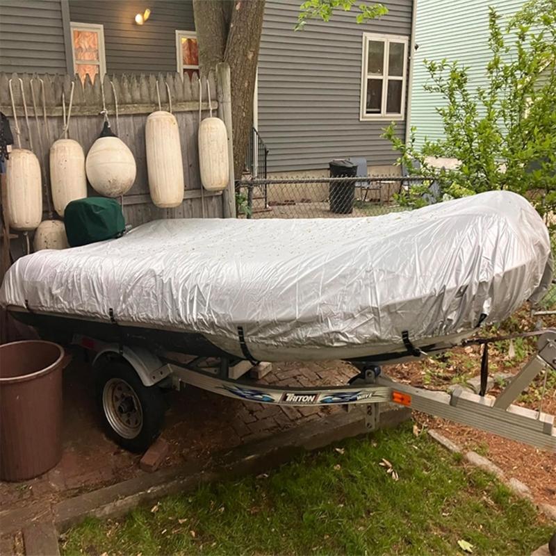 Waterproof Dustproof UV Resistant Boat Cover Easy To Clean Inflatable Boat Cover with Storage for Small Vessels Kayaks