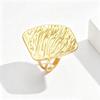 Geometric Stainless Steel Square Open Ring - High-End Luxury Design