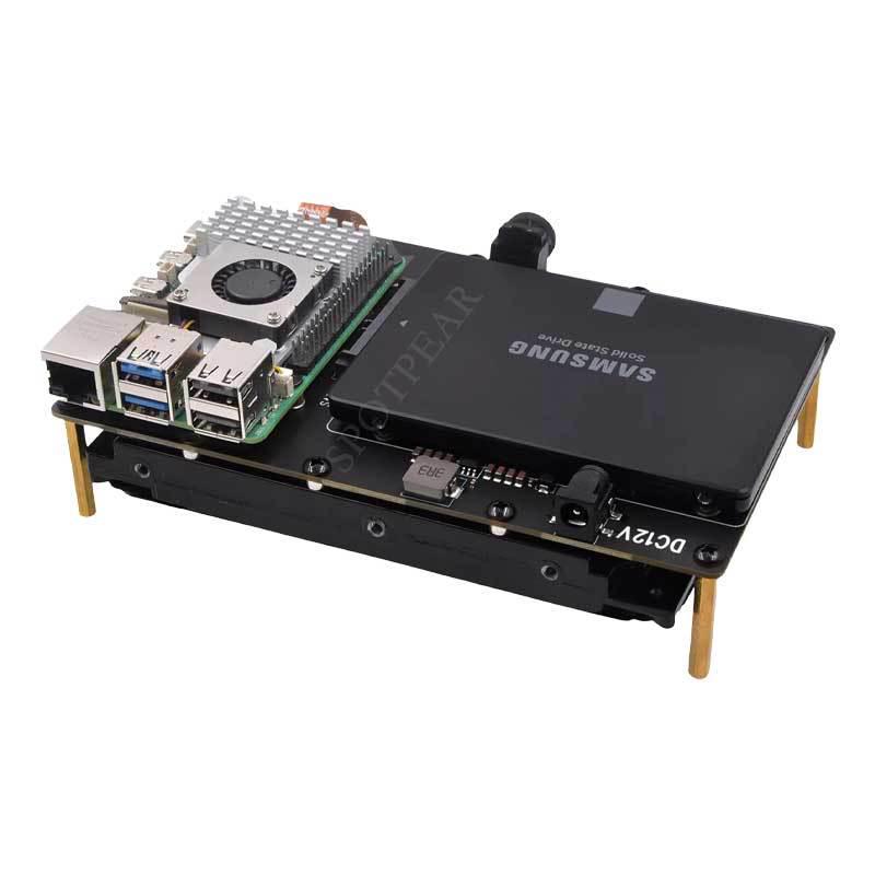 X1008 PCIe To 2.5"/3.5" SATA HDD/SSD Dual Drive Expansion Board for Raspberry Pi 5