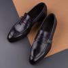 Fashion Men's Genuine Leather Dress Shoes Slip-On Business Loafers for Office&Formal Wear|Lightweight Flat Sole Breathable&Comfortable