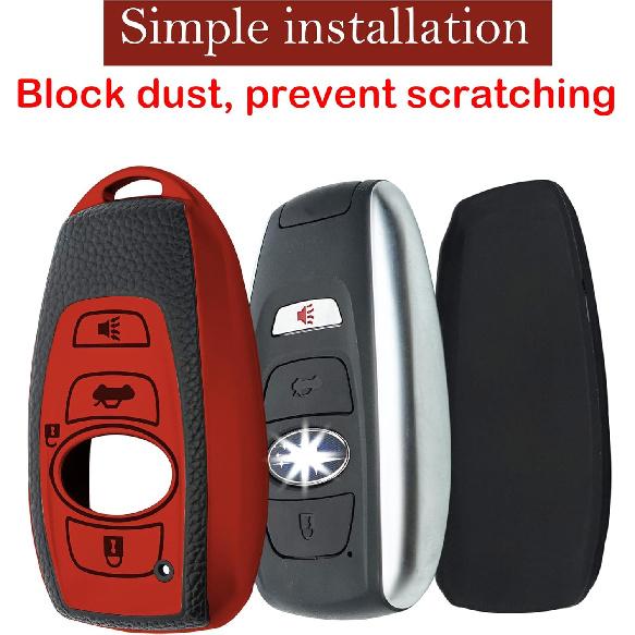 For Subaru Key Fob Cover Case With Keychain,Texture Soft TPU Key Case/Skin,4-Buttons Fit BRZ Legacy Outback Ascent Crosstrek Forester WRX Remote Key