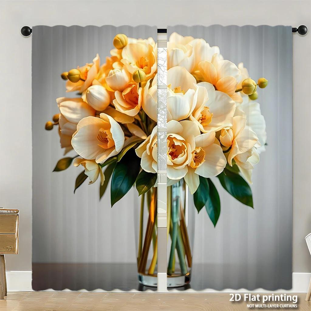 Piece Set High Definition Digital Printed Curtainsseafloor Themed Pastel Color Sea Creatures Border Patternhome Decoration Curtain Polyester