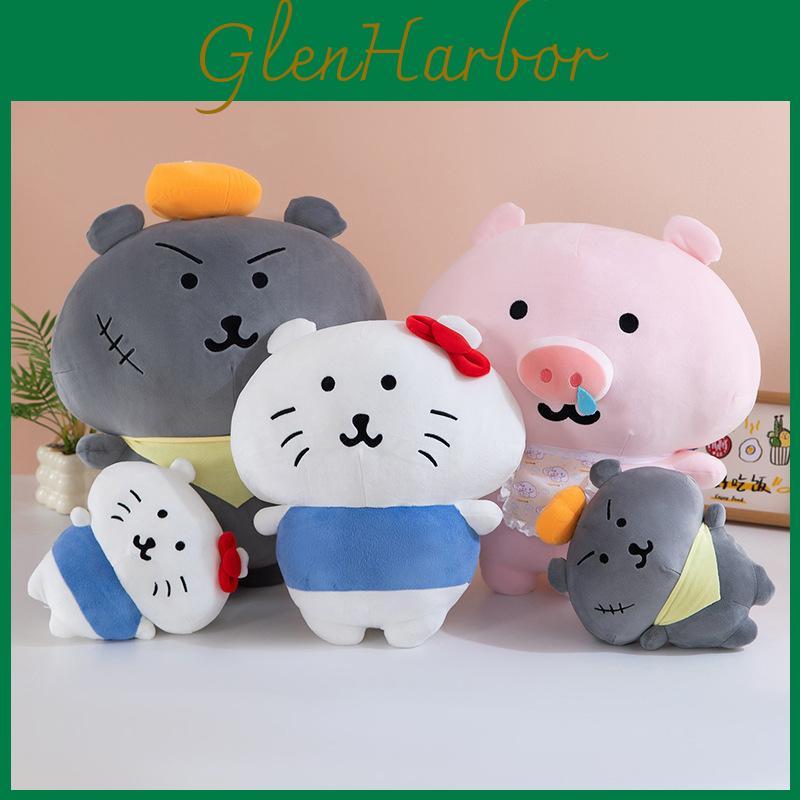 Grey Wolf Hello Kitty Pig Plush Toy Cute Cartoon Stuffed Animal For Kids And Adults