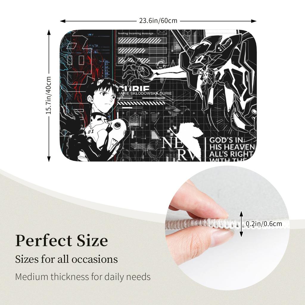 Custom Manga Evangeliones Doormat Anti-Slip Entrance Welcome Kitchen Bathroom Floor Door Mat  Toilet Living Room Carpet Rug