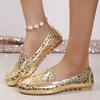 Spring and Summer Women's Shoes, Casual Flat Bottomed Bean Shoes, Round Toe Shallow Mouth Women's Singles Shoes, Plus Size Women's Shoes