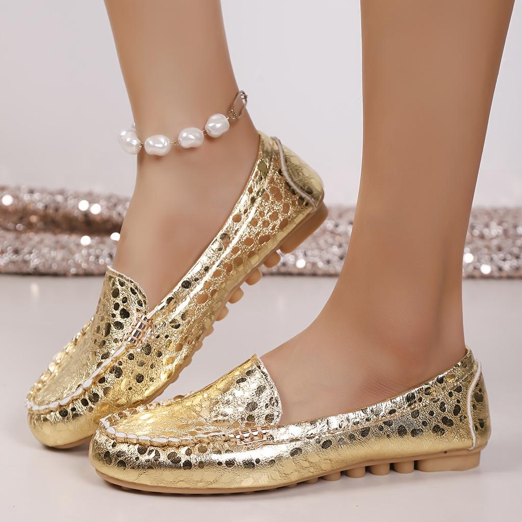 Spring and Summer Women's Shoes, Casual Flat Bottomed Bean Shoes, Round Toe Shallow Mouth Women's Singles Shoes, Plus Size Women's Shoes