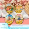 Jiangsu Tourist Magnet: Nanjing & Suzhou Souvenirs - Flower Basket Metal Fridge Magnet
