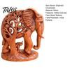 Vintage Style Home Decorations Hollow Carved Mother and Baby Elephant Statue, Resin Figurine, Good Artistic Desktop Decor Luck Sculpture for