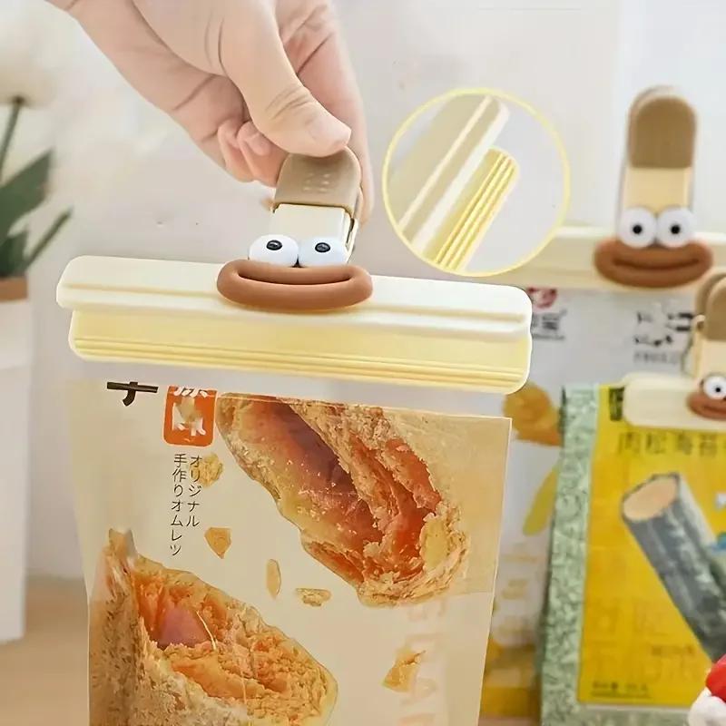 2pcs Creative Noodle Bag Sealing Clip Food Snack Clip Food Preservation and Moisture-proof Sealing Clip Plastic Food Bag Storage