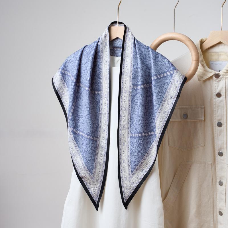 Women Fashion Cashew Print Faux Silk Cooling Sun Protection Neck Scarf