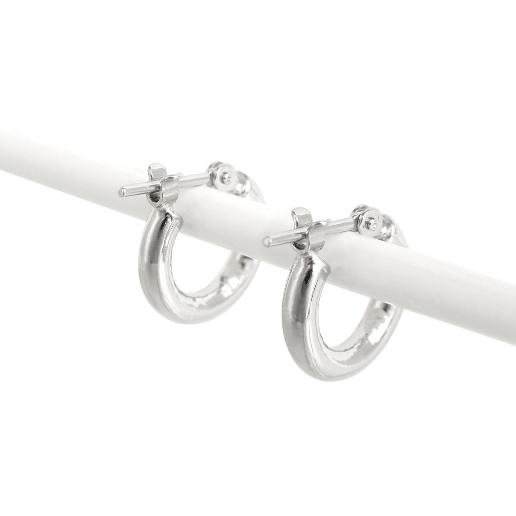 ESTELLE [Official] Women's Hoop Earrings, Platinum, 0202-2645-0019-0000