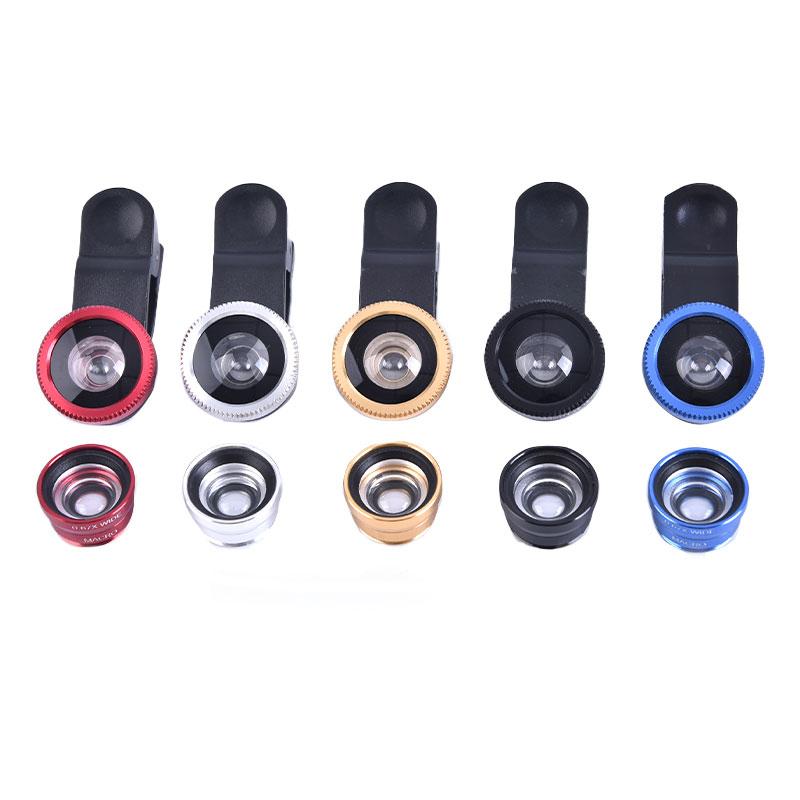3-In-1 Phone Camera Lens Kit Fisheye Mobile Phone Lenses 0.67X Zoom Wide Angle Macro Hd Universal Camera Lens For All Smartphone