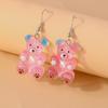 Cute Colorful Gummy Bear Drop Earrings for Women Girls Cartoon 3D Bear Earrings Party Holiday Jewelry Gifts