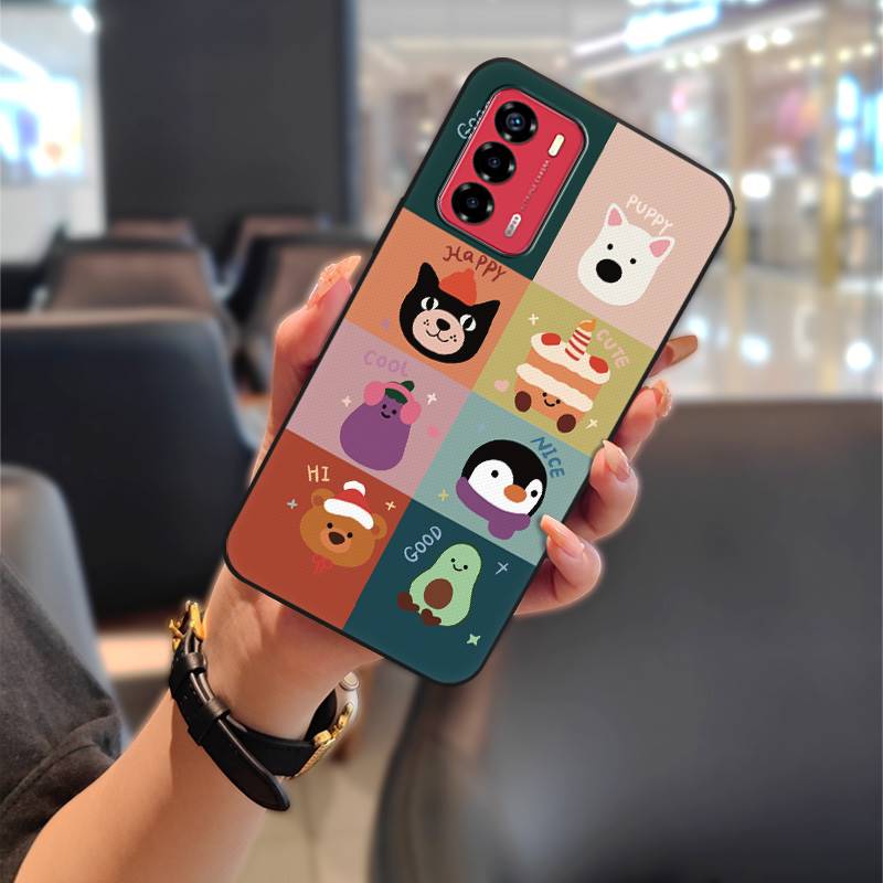 Graffiti Phone Pouch Phone Case For ZTE Blade V40 Vita/A72 Soft case Full wrap Back Cover Cute Animals Anti-knock TPU