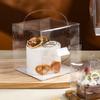 Chang Baosen 3-Inch Transparent Cake Boxes with Handles, 50-Pack