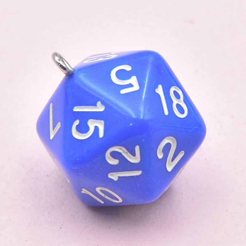 Geometric Acrylic 20-Sided Dice Pendant Bag Charm
