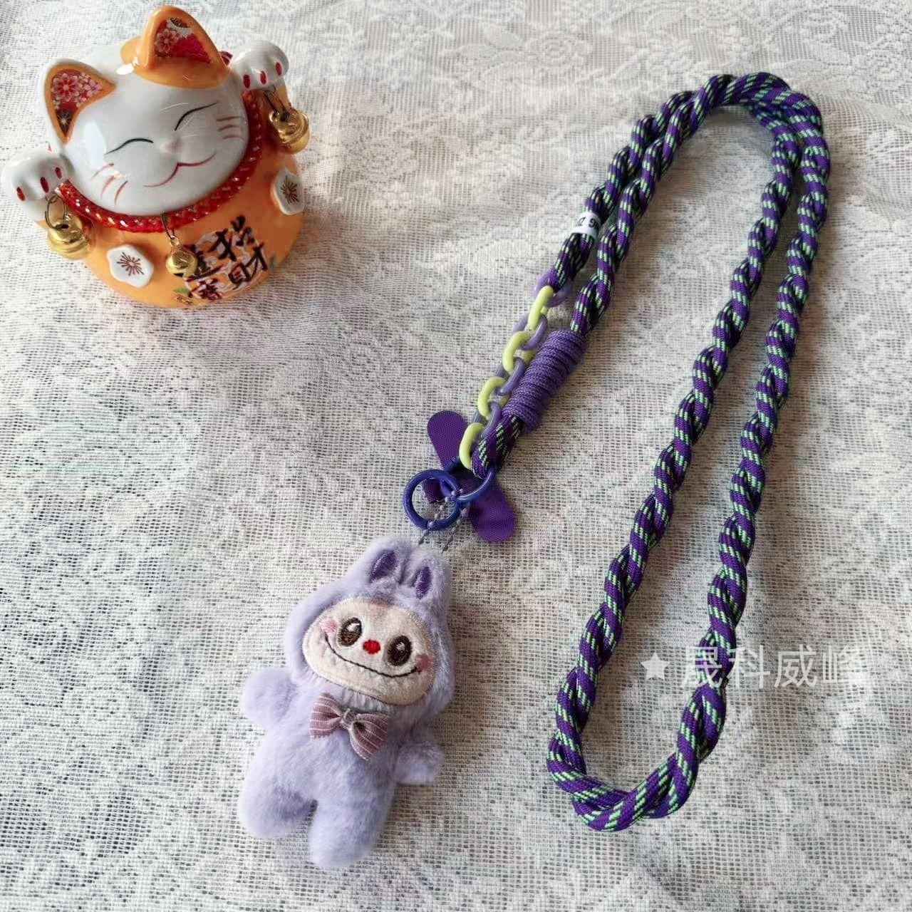

Adorable Dopamine Color Series Lappie Phone Lanyard Bag Accessories Hanging Strap Camera Lanyard Universal Phone Case фіолетовий
