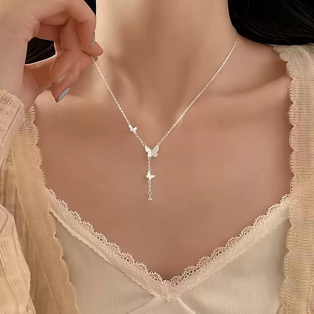 High-End Minimalist Butterfly Tassel Necklace - Versatile Fashion Jewelry