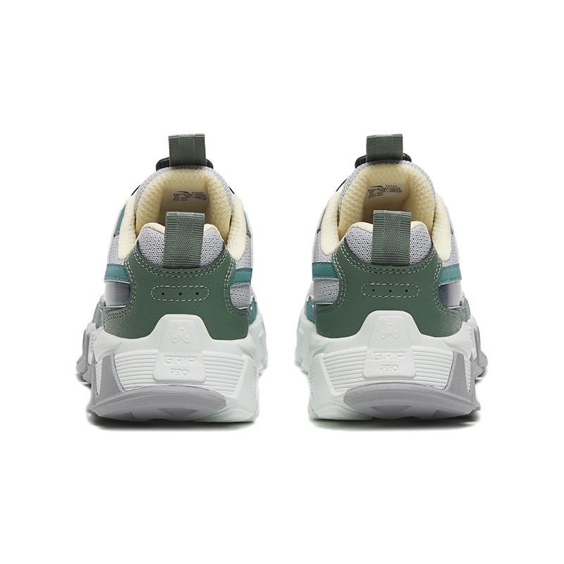 Anta Mountain Language Non-Slip Wear-Resistant Low-Top Sports Casual Shoes Kids Sneakers Gray Green 312318802H-4