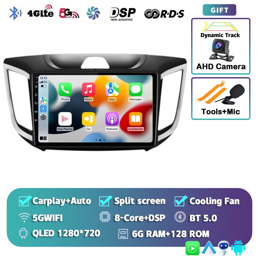 Android 14 Carplay Car Radio For Hyundai Creta ix25 2015-2019 Navigation GPS Multimidia Video Player 2din Head Unit Stereo
