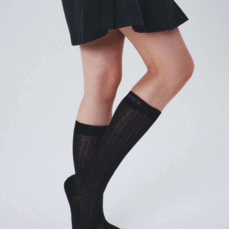 i hate monday [IHM250330] IHM Daily Knee Socks Black