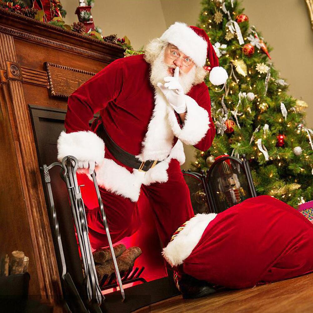 Unisex Santa Claus Costume Cosplay Santa Claus Clothes Performance Costume Set for Party and Christmas