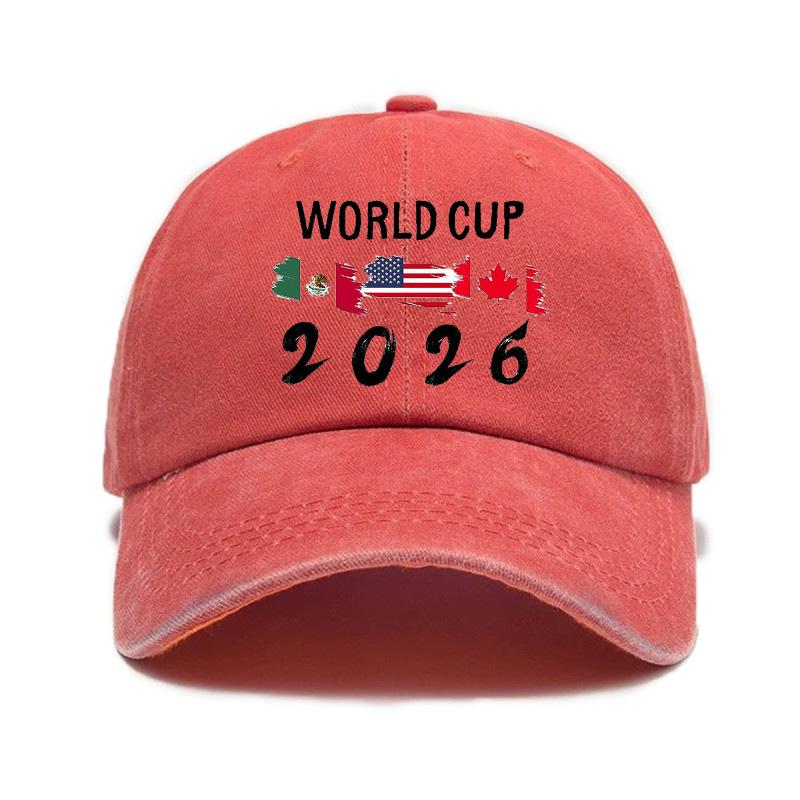Retro kšiltovka s měkkým okrajem a opotřebovaným vzhledem Mistrovství světa 2026