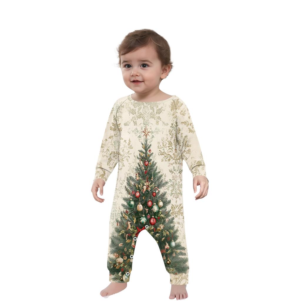Christmas Print Family Outfit Long Sleeve Top + Pants Set Family Outfit