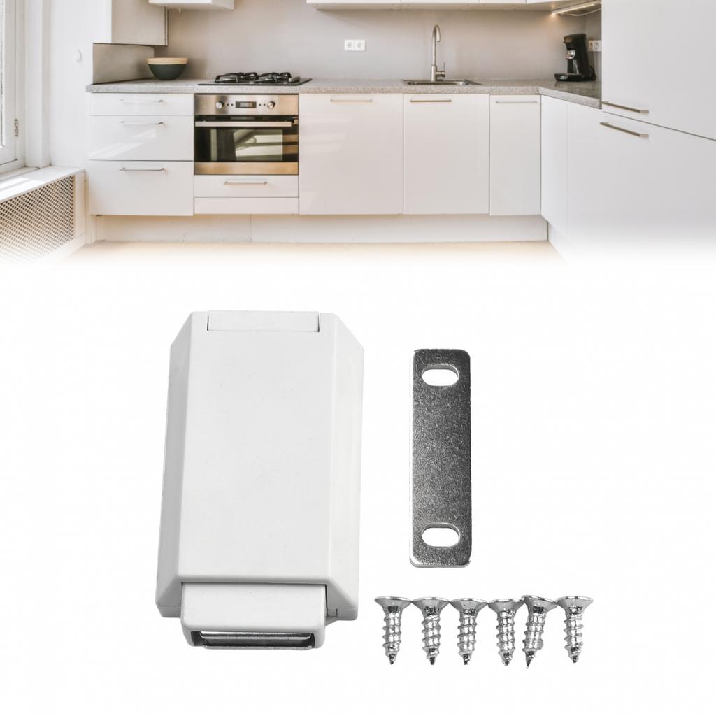 Latch Cabinet Door Heavy Duty Magnetic To Open White