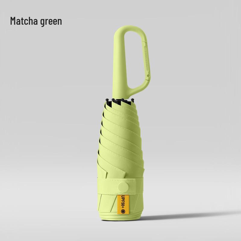 New Macaron Color Five-Fold Ultra-Light Sun Protection Compact Mini Umbrella with Buckle Handle