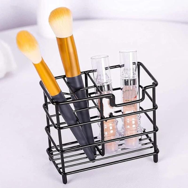 Porte-brosses à dents en métal à 5 fentes - Design autoportant peu encombrant, aucune installation requise, idéal pour les salles de bain