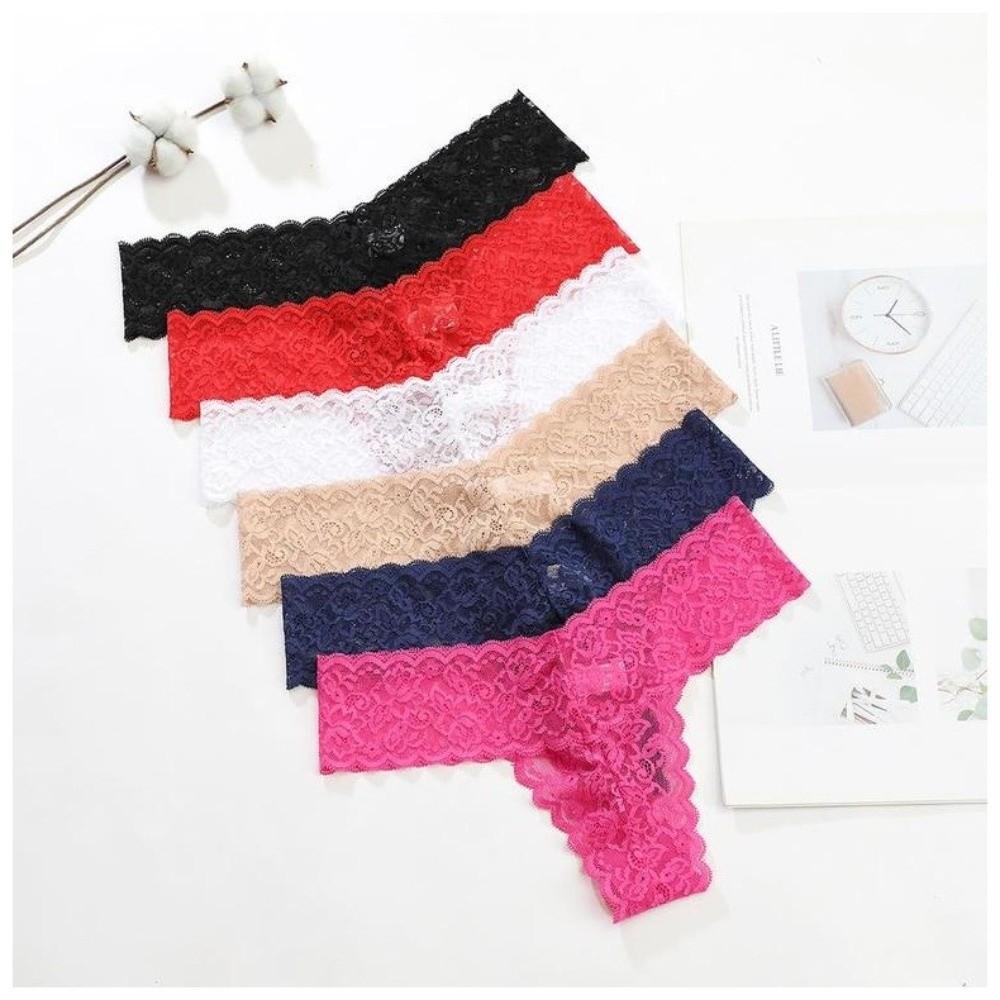 Low Waist Lace Seamless Panties Thong Mesh Lace Briefs Thin Underwear for Women Lady