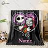 Free Shipping! Custom Name Blanket with The Nightmare Before Christmas Print, All-Season Multi-Use for Nap,Camping,Car,Sofa Gift