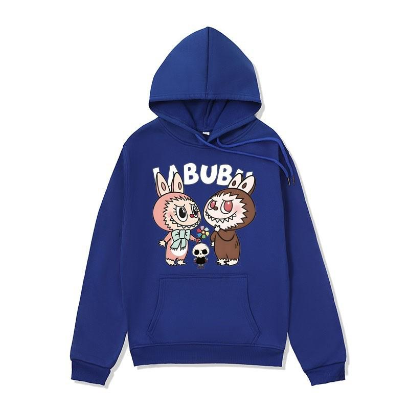 Unisex Anime Labubu Hoodie - Cozy Velvet Sweatshirt for Autumn/Winter