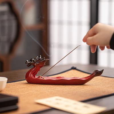 Dragon Boat Incense Burners Traditional Retro Design Incense Stick Holder Burner Ornaments Gift  Home Decor Tea Accessories