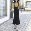 JINZUOMA Overall Mermaid Long Tight Flared Slim Solid Date Women's Skirt, Skirt, Skirt, Skirt, Skirt, High-Waisted, Fit, Fashionable, Color, Elegant,