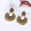 Geometric Dangle Alloy Earrings With Tassels For Women Bohemian Festival Style