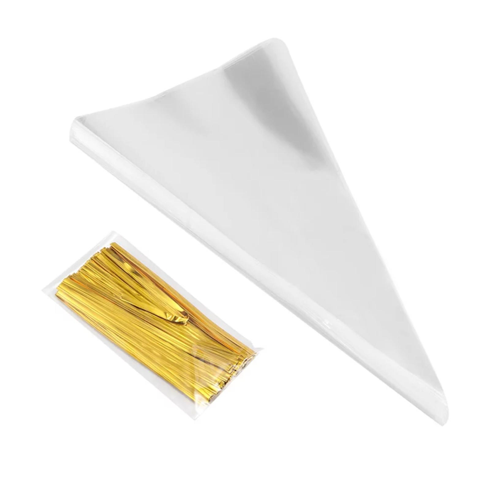 

100pcs Shaped Clear Plastic Bags Candy DIY Flower Packaging Bag One Size белый