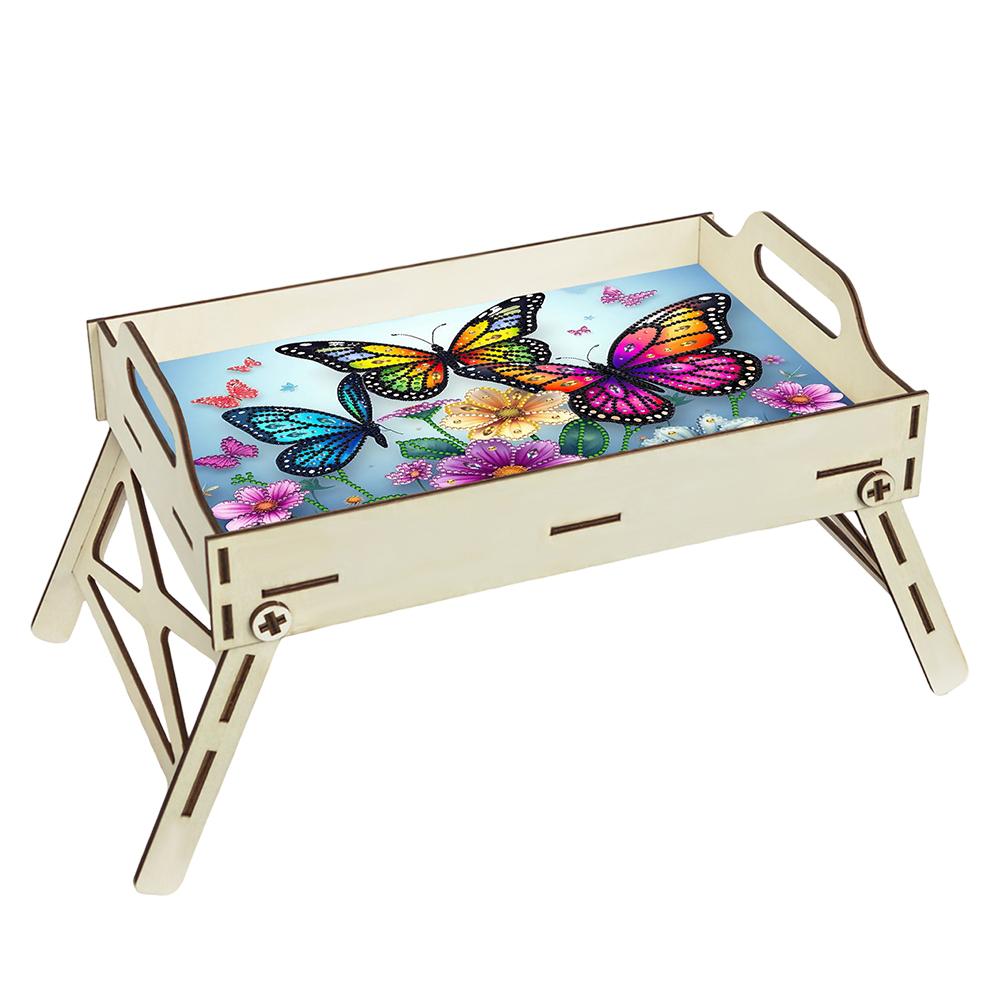 5D DIY Diamond Painting Serving Tray Wooden Diamond Art Tableware Manager Tray Diamond Decorative Serving Tray Home Decor Gift