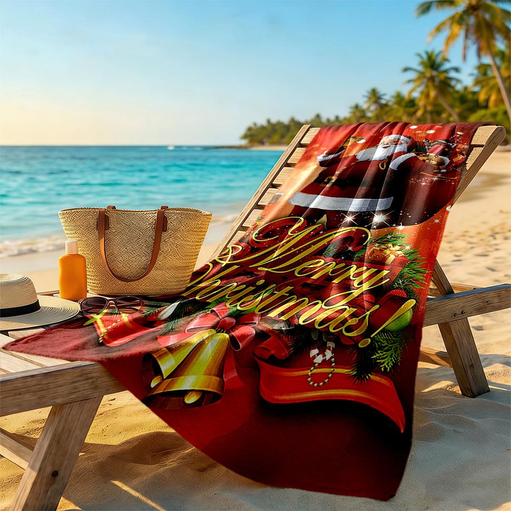 Christmas Beach Towel Super Soft Microfiber Quickdry Fabric Comfortable Lightweight