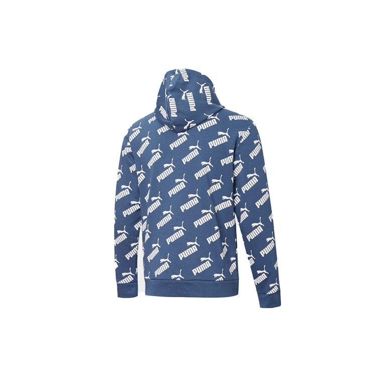 Puma Amplified Logo All Over Print Hoodie Men Hoodies Dark-Denim-Blue 582795-43