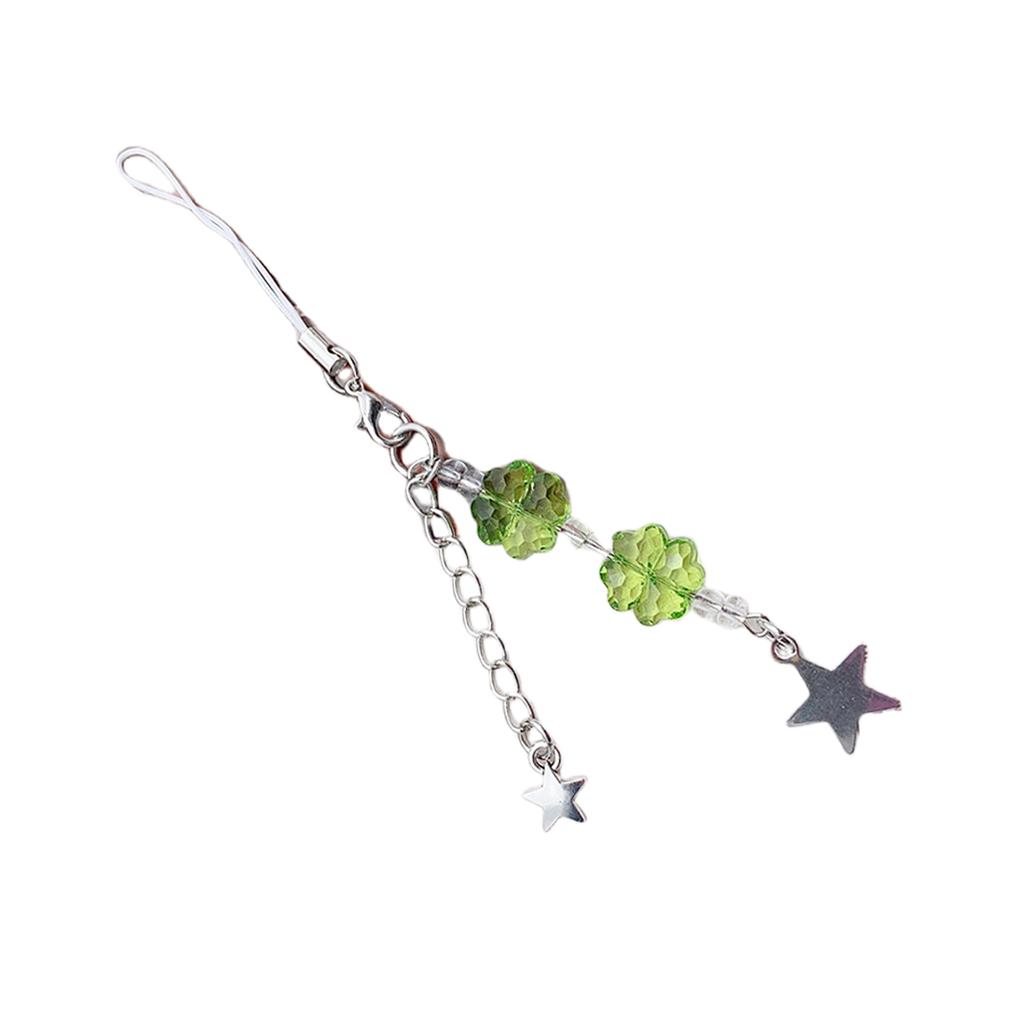 Eye Catching Mobile Phone Charm Lanyard Beaded Star Embellishment Keychain Keyring Bag Accessory for Fashion Enthusiasts