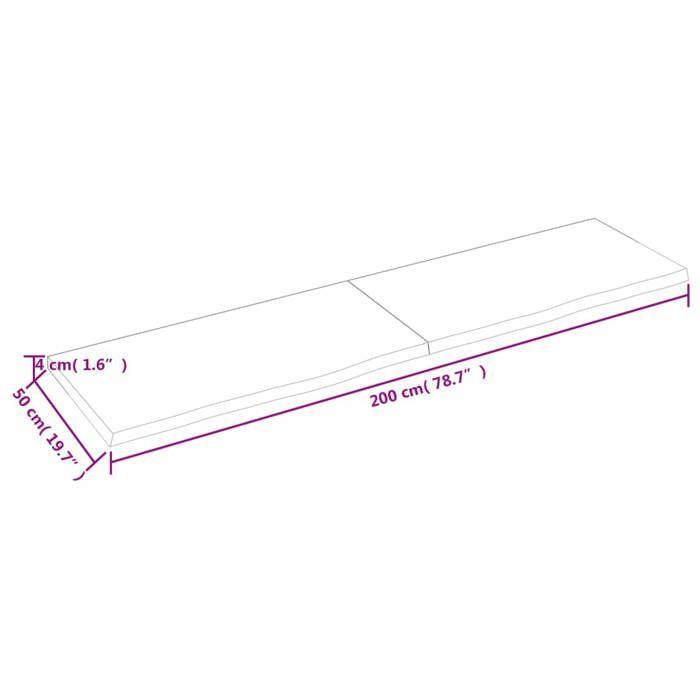 VidaXL Dark Grey Desk Top 200x50x4 Cm Treated Oak Wood 3156460