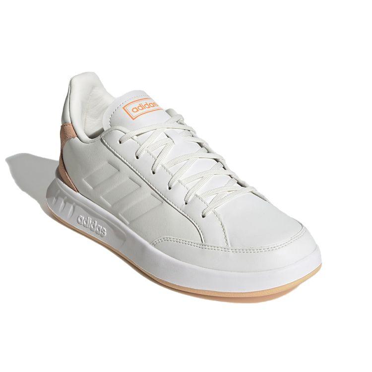 Adidas Neo Synthetic Leather Non-Slip Wear-Resistant Breathable Low-Top Tennis Shoes Women Sneakers Light-Brown White EE9866