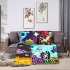 Geometry Dash Gaming Game Flannel Blanket Winter  Warm Throw Blanket for Child Couch Bed Comfortable Bedspread Sofa Bed Cover